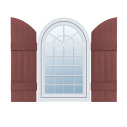 Mid-America - J4A14 - 14" Four Board Arch Top - Joined Custom Window Shutters, w/Installation Shutter-Lok's & Matching Screws (Per Pair)