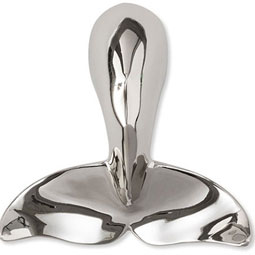 Michael Healy Designs - MH1053 - 6"W x 2 1/2"D x 6"H Michael Healy Whale Tail Door Knocker, Nickel Silver