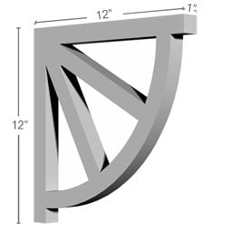 Ekena Millwork - BKT12X12X01WA - Endurathane Wakefield Bracket, 1"W x 12"D x 12"H, Factory Primed