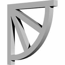 Ekena Millwork - BKT12X12X01WA - Endurathane Wakefield Bracket, 1"W x 12"D x 12"H, Factory Primed