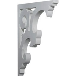 Ekena Millwork - BKT13X14X01CH - Endurathane Chesterfield Bracket, 1"W x 13 3/4"D x 14 5/8"H, Factory Primed