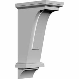 Ekena Millwork - BKT06X12X04BE - Endurathane Bedford Bracket, 4 1/4"W x 6 1/2"D x 12"H, Factory Primed