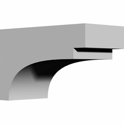 Ekena Millwork - BKT07X11X05DR - Endurathane Dover Bracket, 5 1/2"W x 11 3/4"D x 7 1/4"H, , Factory Primed