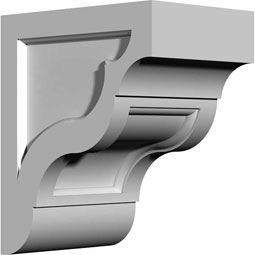 Ekena Millwork - BKT10X12X07NI - Endurathane Niobe Bracket, 7 3/8"W x 10 3/8"D x 12"H, Factory Primed