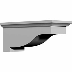 Ekena Millwork - BKT13X06X05DU - Endurathane Dublin Bracket, 6"W x 13 1/8"D x 5 7/8"H, Factory Primed