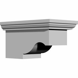 Ekena Millwork - BKT07X04X04LA - Endurathane Lanarkshire Bracket, 4 5/8"W x 4"H, Factory Primed