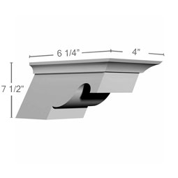 Ekena Millwork - BKT07X04X06NE-L - Endurathane Nexus Bracket, 7 1/2"W x 6 1/4"D x 4"H, Factory Primed
