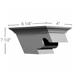 Ekena Millwork - BKT07X04X06NE-R - Endurathane Nexus Bracket, 7 1/2"W x 6 1/4"D x 4"H, Factory Primed