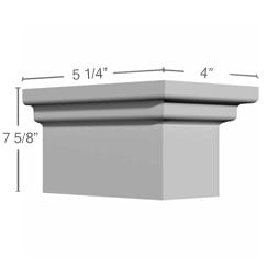 Ekena Millwork - BKT07X04X05FE - Endurathane Federal Bracket, 7 5/8"W x 5 1/4"D x 4"H, Factory Primed