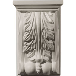 Ekena Millwork - COR03X02X05LE - Endurathane Legacy Acanthus Corbel, 3 7/8"W x 2 3/4"D x 5 7/8"H, Factory Primed