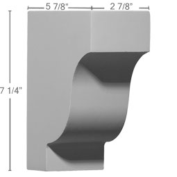 Ekena Millwork - COR05X02X07TR - Endurathane Traditional Corbel, 2 7/8"W x 5 7/8"D x 7 1/4"H, Factory Primed