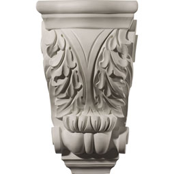 Ekena Millwork - COR08X06X13LF - Endurathane Leaf Corbel, 8 5/8"W x 6"D x 13 7/8"H, Factory Primed