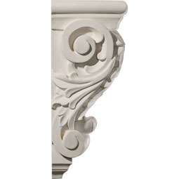Ekena Millwork - COR08X06X13LF - Endurathane Leaf Corbel, 8 5/8"W x 6"D x 13 7/8"H, Factory Primed