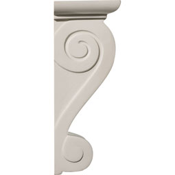 Ekena Millwork - COR06X03X09LN - Endurathane Leandros Corbel, 6 1/2"W x 3 3/8"D x 9"H, Factory Primed