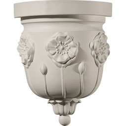 Ekena Millwork - COR07X03X09SP - Endurathane Springtime Corbel, 7"W x 3 1/2"D x 9"H, Factory Primed