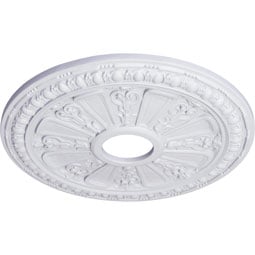 Ekena Millwork - CM18RA_P - Endurathane Raymond Ceiling Medallion, 18 1/8"OD 3 5/8"ID x 1 1/8"P (Fits Canopies up to 5 1/8")