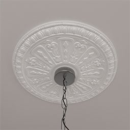 Ekena Millwork - CM18RA_P - Endurathane Raymond Ceiling Medallion, 18 1/8"OD 3 5/8"ID x 1 1/8"P (Fits Canopies up to 5 1/8")