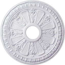 Ekena Millwork - CM18RA_P - Endurathane Raymond Ceiling Medallion, 18 1/8"OD 3 5/8"ID x 1 1/8"P (Fits Canopies up to 5 1/8")
