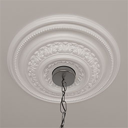 Ekena Millwork - CM17OL_P - Endurathane Orleans Ceiling Medallion, 17 5/8"OD X 3 5/8"ID X 1 7/8"P (Fits Canopies up to 4 5/8")