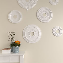 Ekena Millwork - CM17MU_P - Endurathane Munich Ceiling Medallion, 17 1/2"OD x 3 5/8"ID x 1"P (Fits Canopies up to 5 5/8")