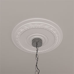 Ekena Millwork - CM17MU_P - Endurathane Munich Ceiling Medallion, 17 1/2"OD x 3 5/8"ID x 1"P (Fits Canopies up to 5 5/8")