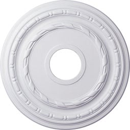 Ekena Millwork - CM15DU_P - Endurathane Dublin Ceiling Medallion, 15 3/8"OD x 3 5/8"ID x 1"P (Fits Canopies up to 8 1/4")