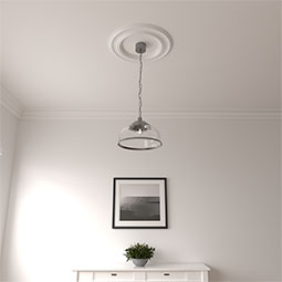 Ekena Millwork - CM20HO_P - Endurathane Holmdel Ceiling Medallion, 20 7/8"OD x 12 7/8"ID x 1"P (Fits Canopies up to 12 7/8")