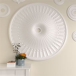 Ekena Millwork - CM51GL_P - Endurathane Galveston Ceiling Medallion, 51"OD x 3 5/8"ID x 3 3/8"P (Fits Canopies up to 5 7/8")