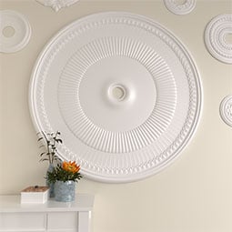 Ekena Millwork - CM51NE_P - Endurathane Nevio Ceiling Medallion, 51 1/8"OD x 3 5/8"ID x 1 1/2"P (Fits Canopies up to 4 3/4")
