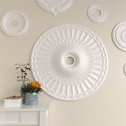 Ekena Millwork - CM36GL_P - Endurathane Galveston Ceiling Medallion, 36 5/8"OD x 3 5/8"ID x 2 3/8"P (Fits Canopies up to 4 3/4")