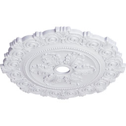 Ekena Millwork - CM33SC_P - Endurathane Scroll Medallion, 91 1/4"OD x 3 5/8"ID x 1"P (Fits Canopies up to 3 5/8"), 33 1/4"OD x 3 5/8"ID x 1"P Scroll Medallion (Fits Canopies up to 3 5/8")