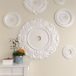 Ekena Millwork - CM32AN_P - Endurathane Angel Ceiling Medallion, 32 1/4"OD x 3 5/8"ID x 1 1/8"P (Fits Canopies up to 15 3/4")
