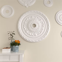 Ekena Millwork - CM31PM_P - Endurathane Palmetto Ceiling Medallion, 31 1/2"OD x 3 5/8"ID x 1 3/4"P (Fits Canopies up to 7 5/8")