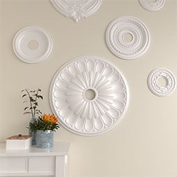 Ekena Millwork - CM26EL_P - Endurathane Elsinore Ceiling Medallion, 26 3/4"OD x 3 5/8"ID x 1 3/8"P (Fits Canopies up to 3 5/8")