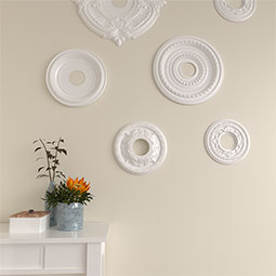 Ekena Millwork - CM11LF_P - Endurathane Leaf Ceiling Medallion, 11 3/8"OD x 3 5/8"ID x 1 1/8"P (Fits Canopies up to 4 3/4")