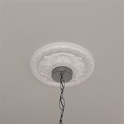 Ekena Millwork - CM11LF_P - Endurathane Leaf Ceiling Medallion, 11 3/8"OD x 3 5/8"ID x 1 1/8"P (Fits Canopies up to 4 3/4")