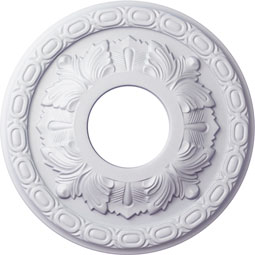 Ekena Millwork - CM11LF_P - Endurathane Leaf Ceiling Medallion, 11 3/8"OD x 3 5/8"ID x 1 1/8"P (Fits Canopies up to 4 3/4")
