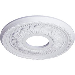 Ekena Millwork - CM11PM_P - Endurathane Palmetto Ceiling Medallion, 11 3/8"OD x 3 5/8"ID x 7/8"P (Fits Canopies up to 4 1/2")