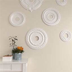 Ekena Millwork - CM17DU_P - Endurathane Dublin Ceiling Medallion, 17 7/8"OD x 3 5/8"ID x 1 1/4"P (Fits Canopies up to 5 1/8")