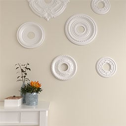 Ekena Millwork - CM12PM_P - Endurathane Palmetto Ceiling Medallion, 12 1/8"OD x 3 1/2"ID x 1"P (Fits Canopies up to 4 7/8")