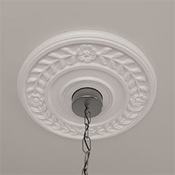 Ekena Millwork - CM16WR_P - Endurathane Wreath Ceiling Medallion, 16 1/4"OD x 3 5/8"ID x 1"P (Fits Canopies up to 5 1/2")