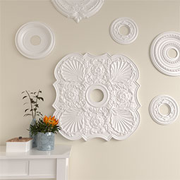 Ekena Millwork - CM29FW_P - Endurathane Flower Ceiling Medallion, 29"OD x 3 5/8"ID x 1 3/8"P (Fits Canopies up to 6 1/4")