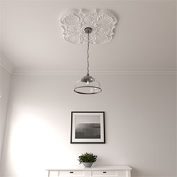 Ekena Millwork - CM29FW_P - Endurathane Flower Ceiling Medallion, 29"OD x 3 5/8"ID x 1 3/8"P (Fits Canopies up to 6 1/4")