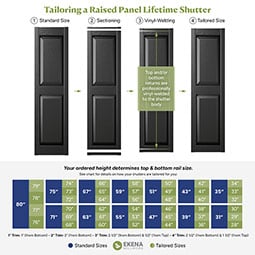 Mid-America - LP2S - Lifetime Vinyl Raised Panel Window Shutters, w/Installation Shutter-Lok's & Matching Screws (Per Pair)
