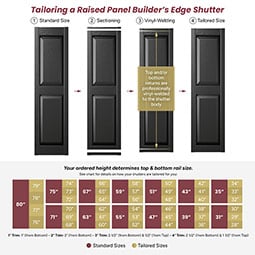 Builder's Edge - 030 - Builders Edge, Vinyl Raised Panel Shutters, Includes Matching Installation Spikes (Per Pair)