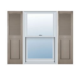 Mid-America - MVC - Custom Size Vinyl Combination (Louver Top, Raised Panel Bottom) Window Shutters, w/Shutter-Lok's (Per Pair)