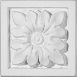 Ekena Millwork - PB03X03FL - 3 1/2"W x 3 1/2"H x 1 1/4"P Floral Plinth Block