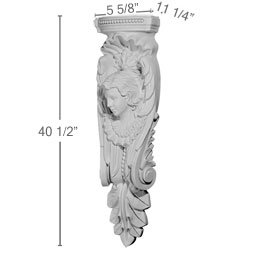 Ekena Millwork - COR11X05X40AN-L - Endurathane Angel Corbel, 11 1/4"W x 5 5/8"D x 40 1/2"H, Factory Primed Left