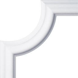 Ekena Millwork - PML08X08AB - Endurathane Aberdeen Panel Moulding Corner, 9 1/8"W x 8 1/4"H (matches moulding PML01X00AB), Factory Primed