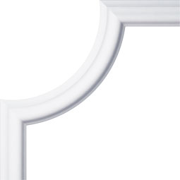 Ekena Millwork - PML11X11AB - Endurathane Aberdeen Panel Moulding Corner, 12 1/4"W x 11 1/4"H (matches moulding PML01X00AB), Factory Primed